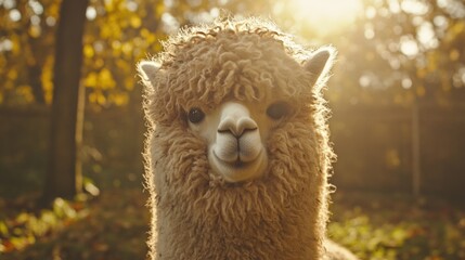Obraz premium Alpaca in the Autumn
