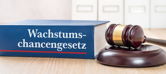 Gesetzbuch mit einem Richterhammer - Wachstumschancengesetz