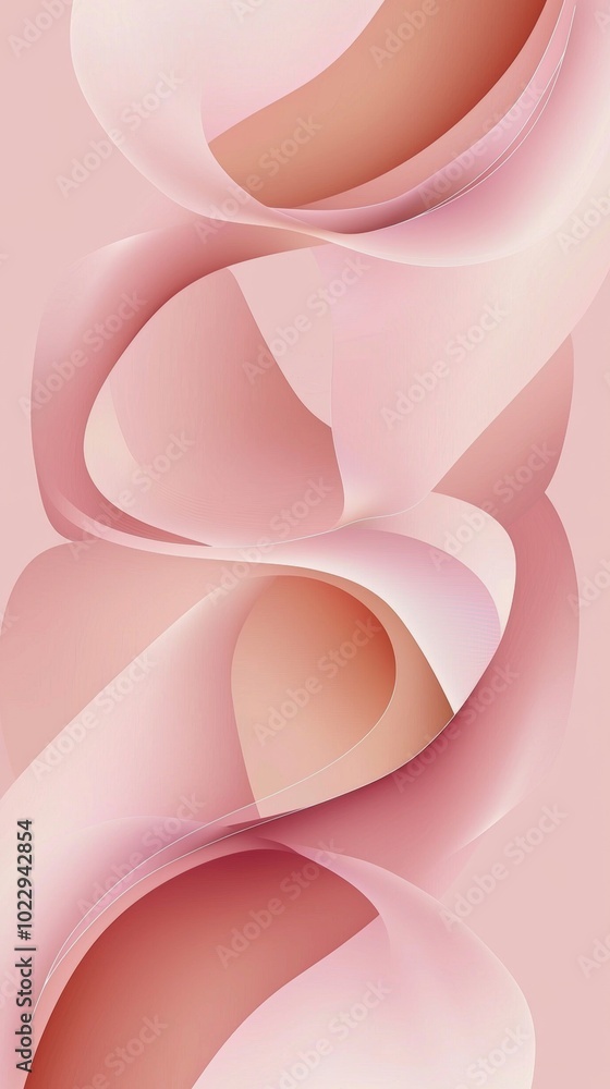 Poster Abstract pink waves are overlapping, creating a sense of depth and movement, perfect for a modern and stylish background