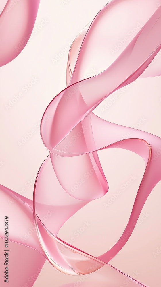 Aufkleber gracefully intertwining pink shapes on a light background, creating a modern and elegant composition