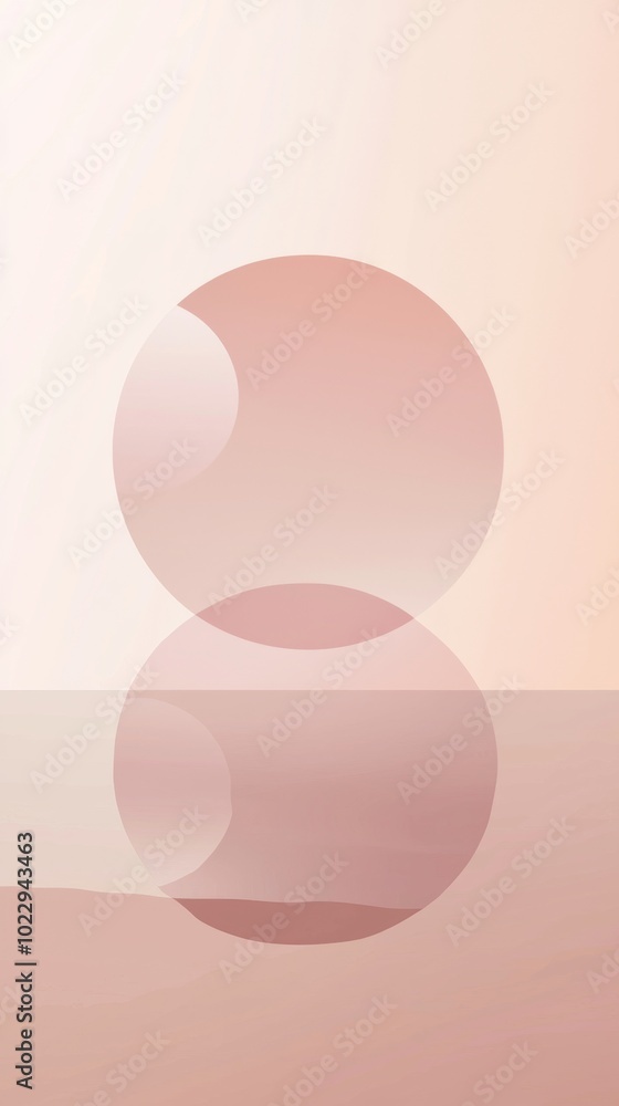 Poster This abstract background features a gradient of pastel pink hues, creating a sense of depth and tranquility. The overlapping circles add a touch of modernism, making it ideal for minimalist designs