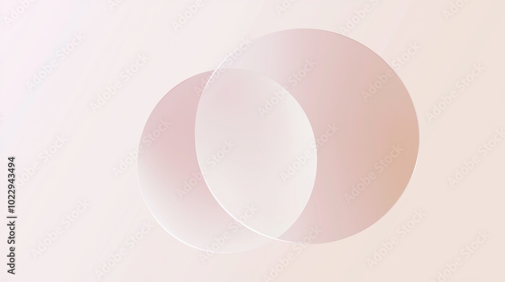 Poster two pastel pink circles are overlapping on a white background, creating a gradient effect. this simp