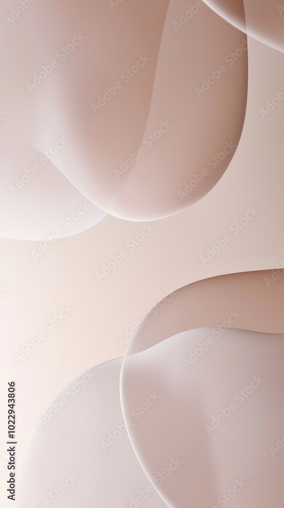 Poster Modern abstract background with dynamic waves creating a sense of flow and movement. The soft pastel color gradient adds a touch of elegance and sophistication