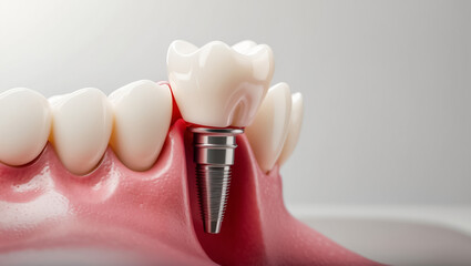Dental implant close up, dental banner