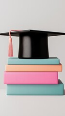 3D Render of a student's tablet with self-paced learning materials, perspective view, isolated white background.