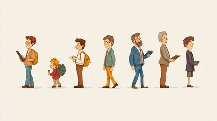 Obraz premium Evolution of Man: Development from a Baby
