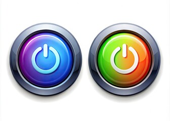 On Off On Switch Symbols - Digital Power Button Icons for Technology and User Interface Design