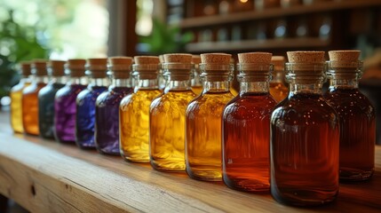 Macro shot of chemical preservatives and wood treatments. 