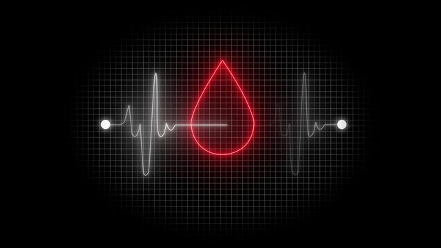 Blood donors logo template design  emblem, design concept, creative symbol, icon animation on white grid  background .ERT
