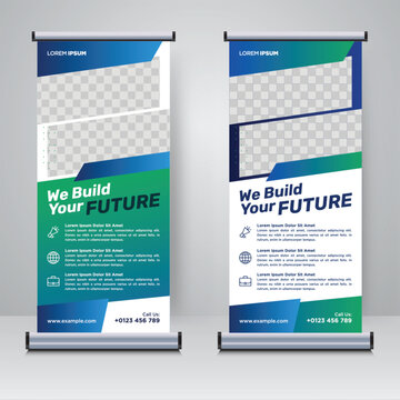 Corporate rollup or X banner design template	
