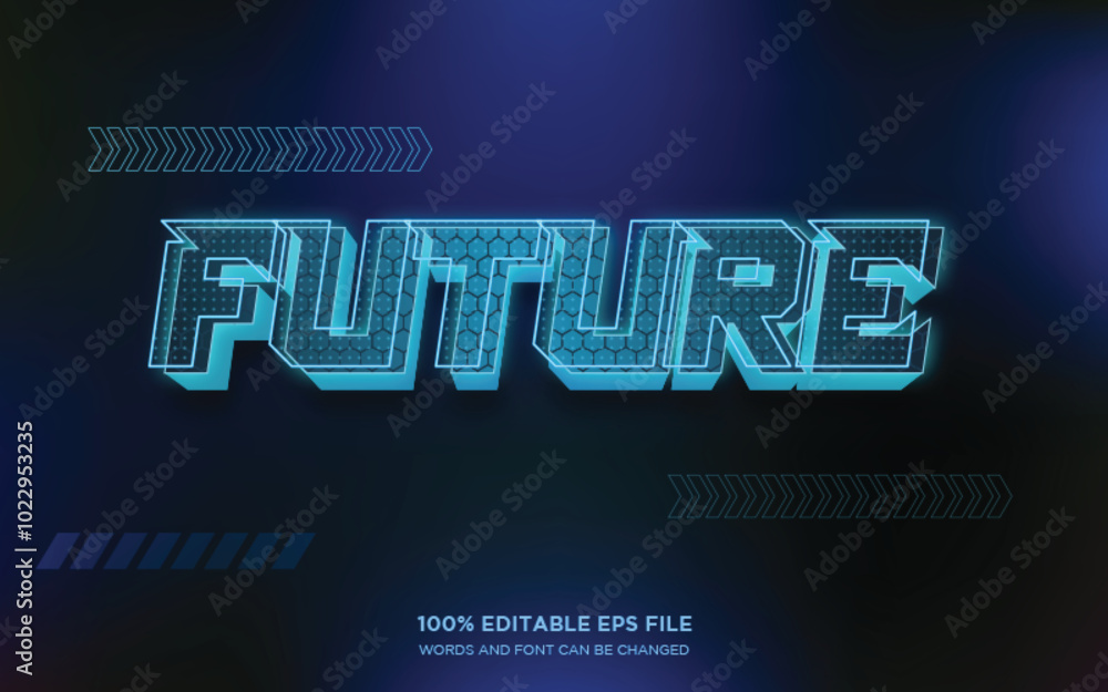 Poster future 3d editable text style effect