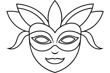 
Carnival mask icon, carnival mask line art vector illustration, mardi gras elements vector
