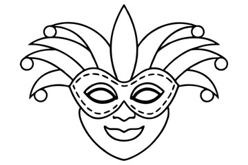 
Carnival mask icon, carnival mask line art vector illustration, mardi gras elements vector
