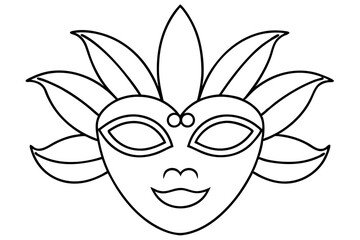 
Carnival mask icon, carnival mask line art vector illustration, mardi gras elements vector

