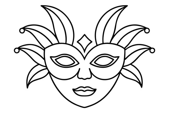 recommend clip art: 
                    Carnival mask icon, carnival mask line art vector illustration, mardi gras elements vector
                    