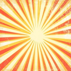 Fototapeta premium Sun ray or star burst comic radial lines background with vibrant yellow and orange beams, radiant light effect for dynamic pop art designs