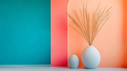 Fototapeta premium Minimalist Color Block Background 