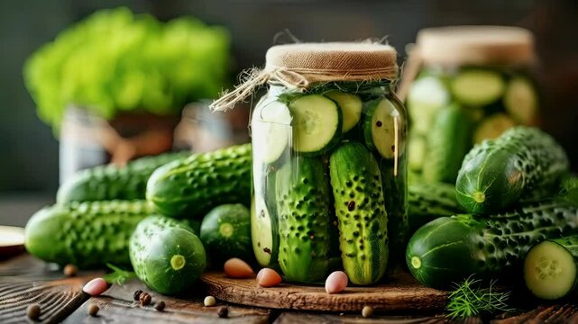 video of Canned cucumber