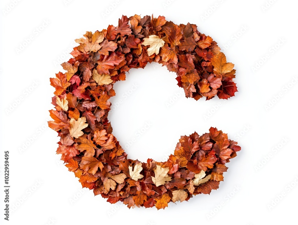 Poster an autumn leaf pattern with a white backdrop and text space