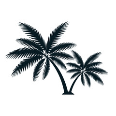 Fototapeta premium palm silhouette isolated on white background