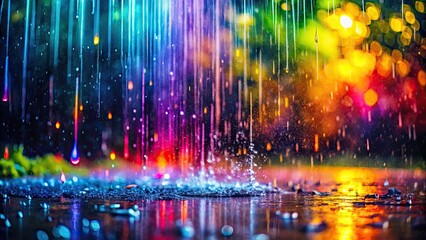Fototapeta premium Realistic PNG Rain Overlay for Creative Projects, Graphic Design, and Digital Art Backgrounds