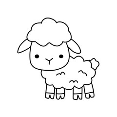 Cartoon sheep vector illustration  coloring book for kids