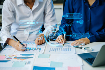 team business using chatbot in computer and tablet  smart intelligence Ai.Chat with AI Artificial...