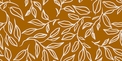 Fototapeta premium Floral print. Seamless pattern. Hand drawn style. Collage contemporary print. Fashionable template for design. 