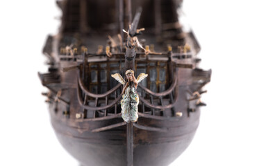 the bow of a pirate ship isolated on white background