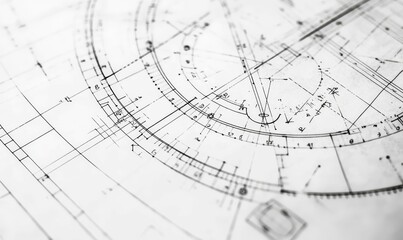 Hand drawn architectural blueprint with numbers.
