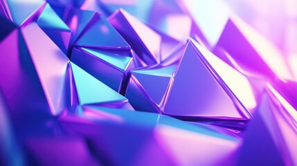 3D rendering of an abstract geometric background in shades of purple and blue Cyberpunk theme Suitable for advertising technology promotional material cosmetics fashion and business Sci Fi illustr
