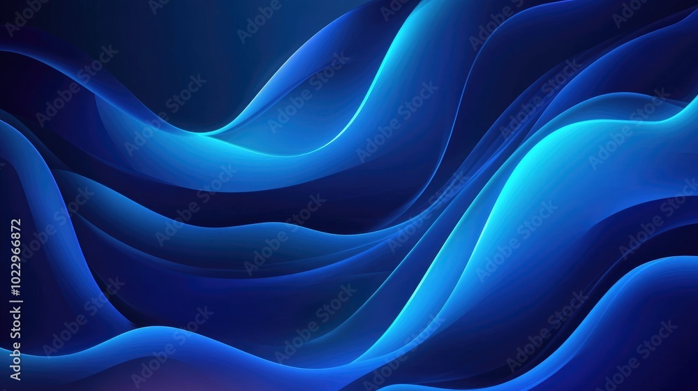 Poster abstract design element featuring vibrant blue waves suitable for various projects like cards websit