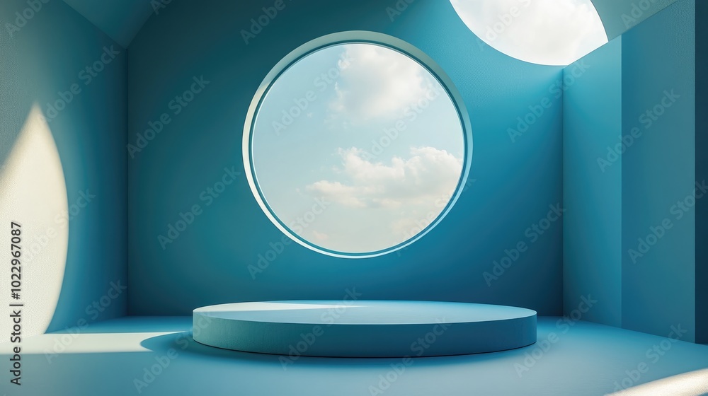 Aufkleber 3D rendering of an abstract podium for product display and presentation background