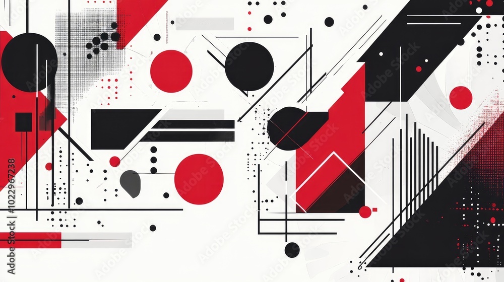 Aufkleber Abstract modern artwork featuring a unique composition of geometric shapes and elements Minimalist geometric vector background design