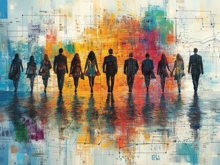 dynamic collage showcasing various business scenes, including management strategies, marketing concepts, and human resources, presented in a wide-angle format for promotional use