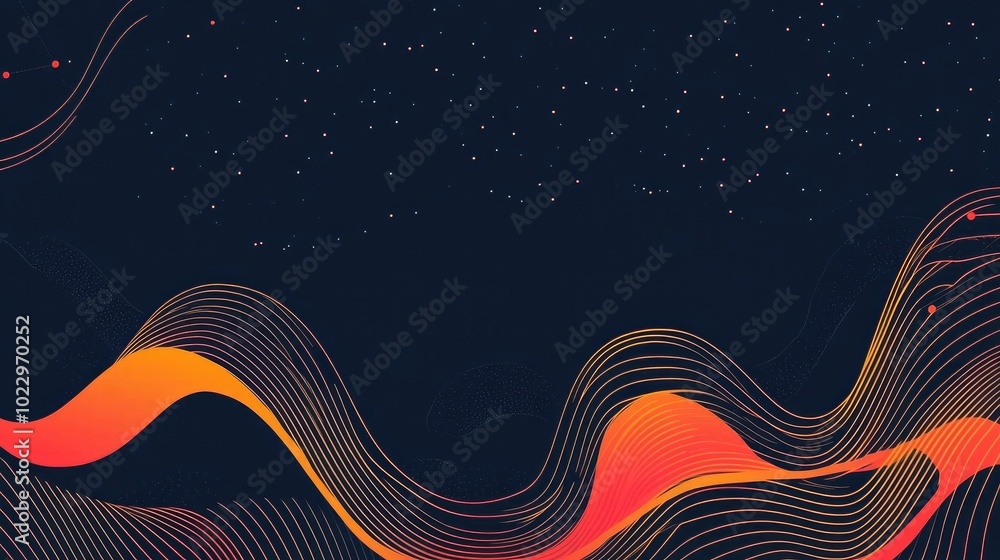 Aufkleber Abstract Digital Background With Wavy Lines Technology Sound And Science Themes Suitable For Science Studies Biotechnology Or Retro Music Visuals