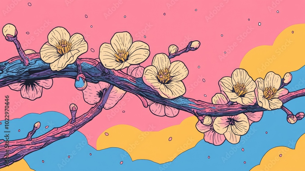Poster blossoming branch of a tree