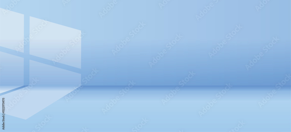 Poster empty light white room with light abstract composition in minimal design. studio showroom product pe