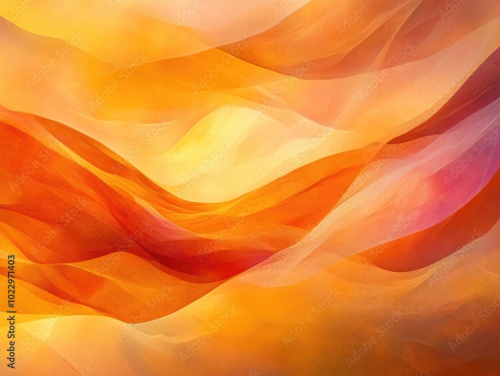 Aufkleber Abstract background painting featuring dynamic lighting effects with blurred orange color waves A luminous template ideal for creative graphic projects