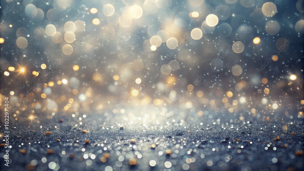 Poster a mesmerizing display of glitter rain on a white-gray background produces beautiful visuals with shi