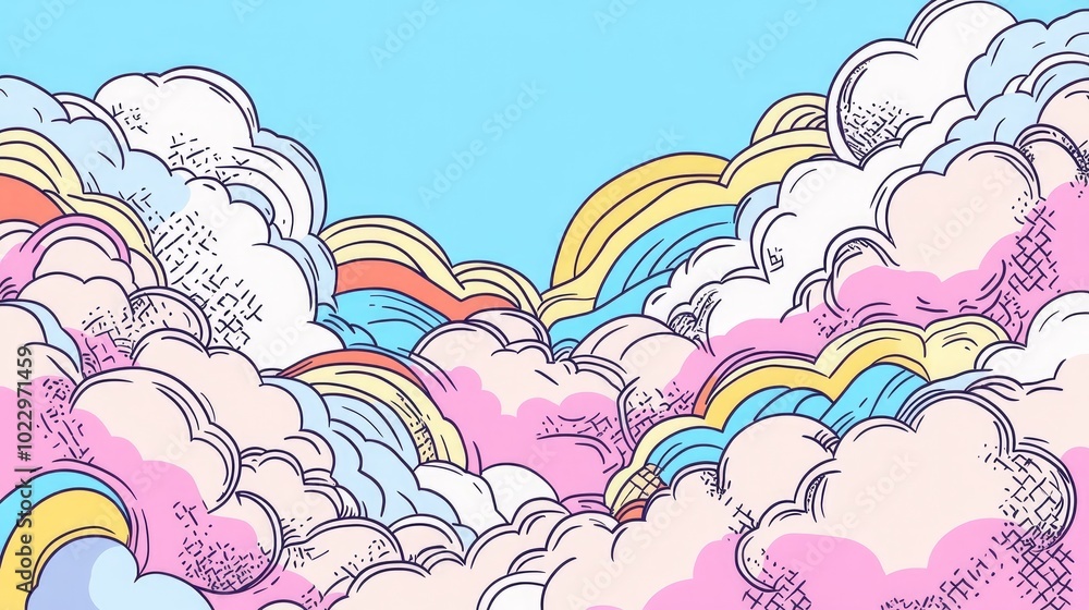 Aufkleber cloudy sky background with blank copy space at the top