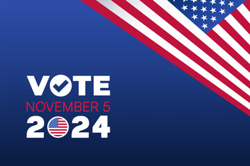 Vote November 5, 2024 with Checkmark and Flag Icon