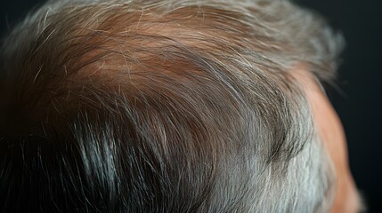 Naklejka premium Detailed before-and-after imagery of a patient's head, showing the hair thinning before FUE and the natural, fuller hair regrowth after the transplant