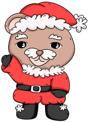 Christmas themed teddy bear Pop art