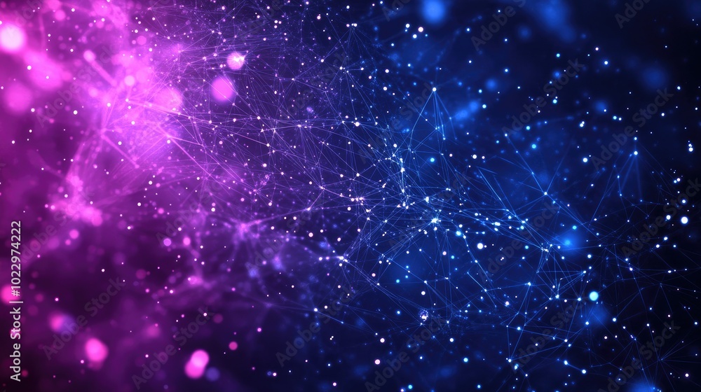 Aufkleber Blue Purple Background With Digital Space Style Design Science Technology Meta Virtual Interactive Elements Digital Platform Digital Grid Futuristic Grid Pattern