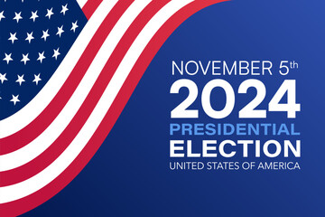 November 2024 Presidential Election Poster with American Flag Design