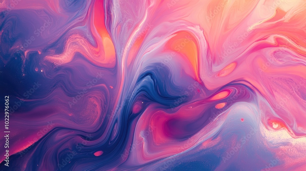 Aufkleber Abstract swirling background featuring liquid paint texture in an expressionist style Creative marble inspired backdrop with modern fluid elements and surreal psychedelic patterns