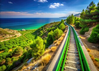Scenic View of a Serene Green Line in Cyprus Surrounded by Nature and Tranquil Landscapes