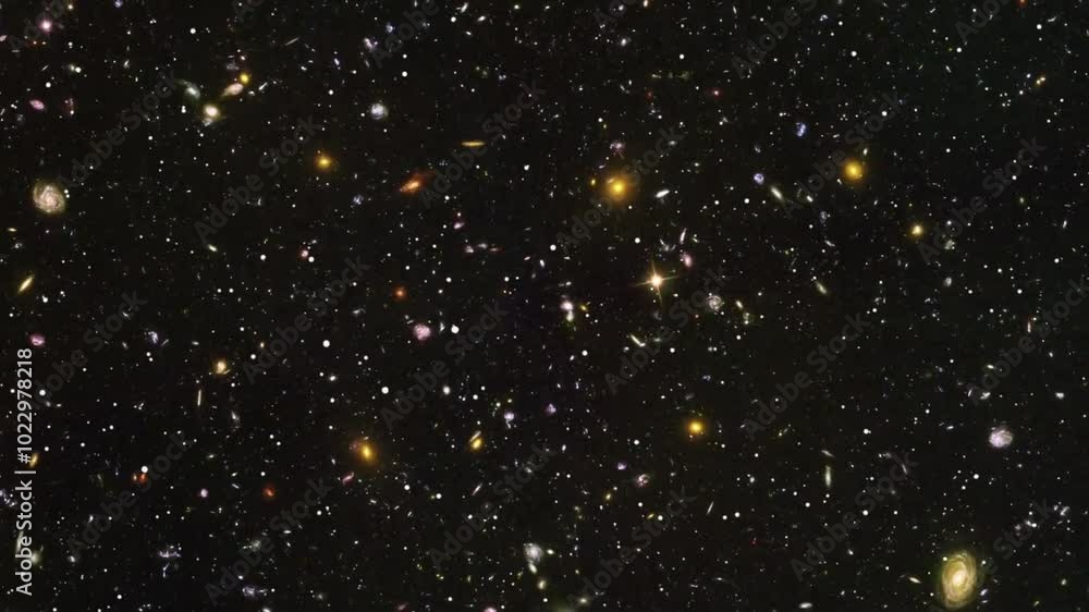 Poster moving through deep outer space. space exploration concept.