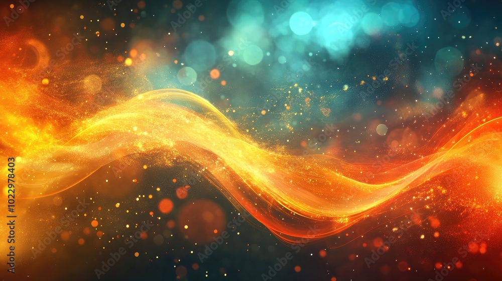 Aufkleber Abstract artistic background featuring a colorful dynamic curve showcasing beauty and elegance with a chaotic yet harmonious flow resembling a disco inspired energy concept